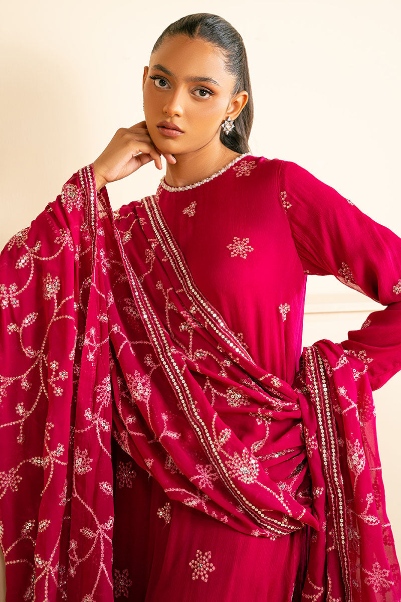 MAGENTA BLOOM-3PC (SHIRT,TROUSER & DUPATTA)