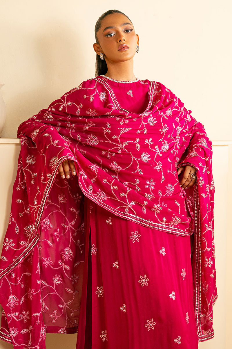 MAGENTA BLOOM-3PC (SHIRT,TROUSER & DUPATTA)