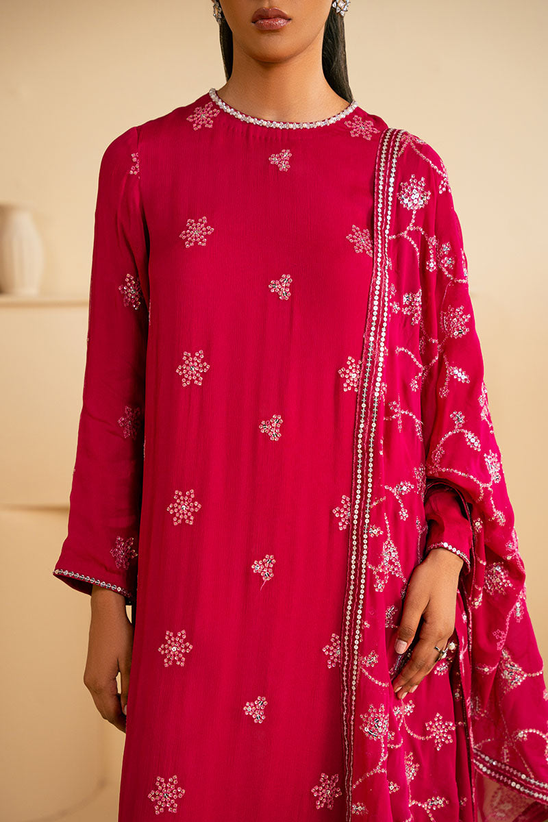 MAGENTA BLOOM-3PC (SHIRT,TROUSER & DUPATTA)