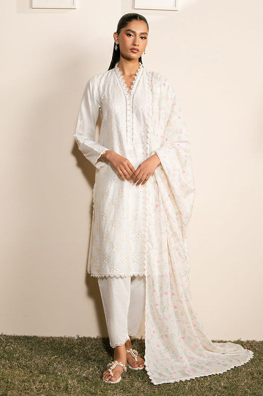 IVORY GLINT- 3PC EMBROIDERED LAWN SUIT