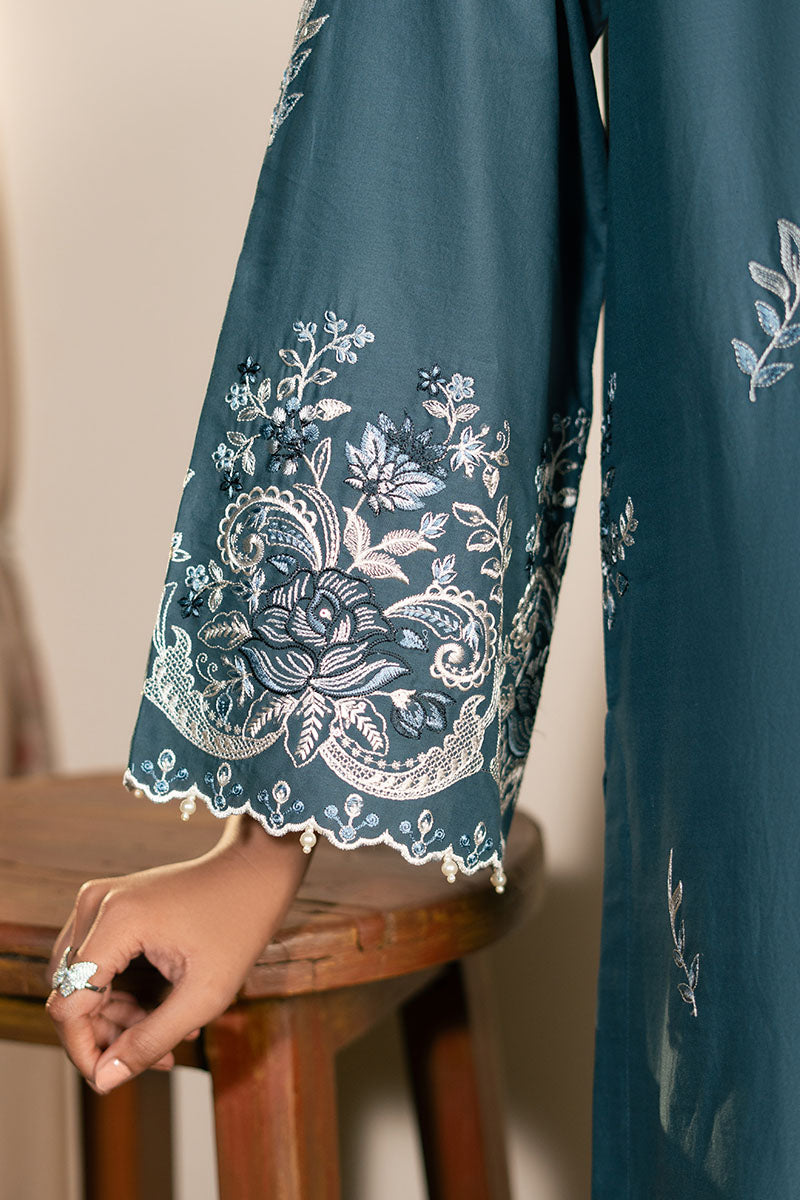 TEAL SERENITY- 3PC EMBROIDERED LAWN SUIT