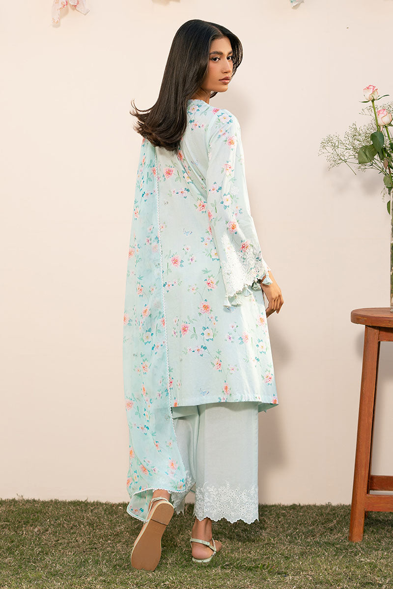 AQUA DEW- 3PC EMBROIDERED LAWN SUIT