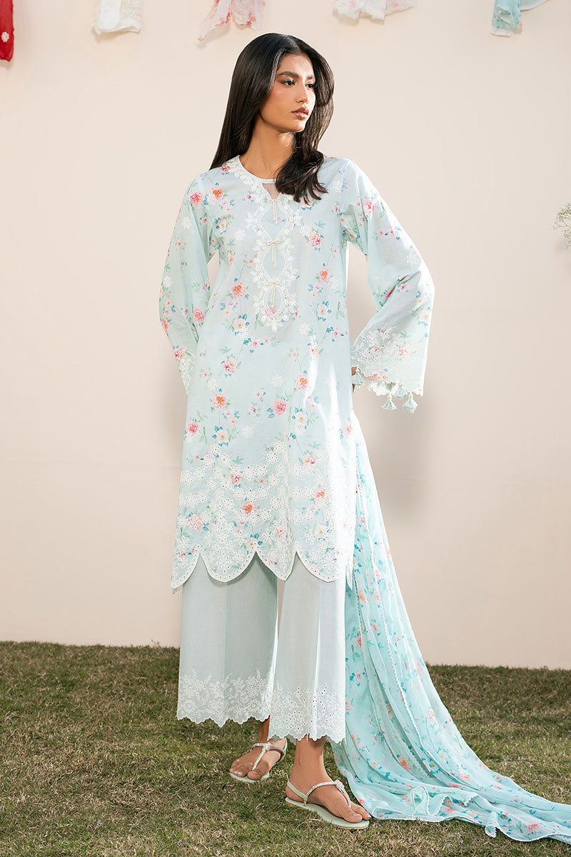 AQUA DEW- 3PC EMBROIDERED LAWN SUIT