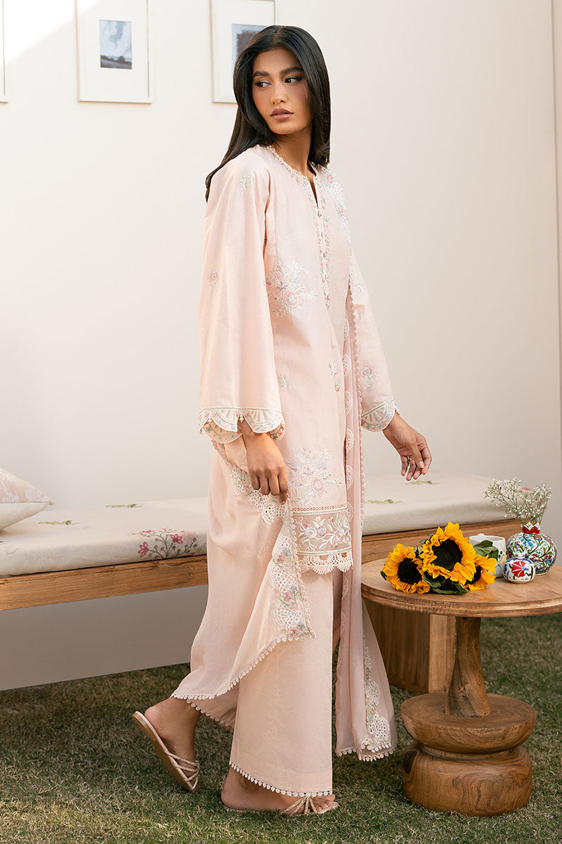 PEACH BLOOM- 3PC EMBROIDERED LAWN SUIT