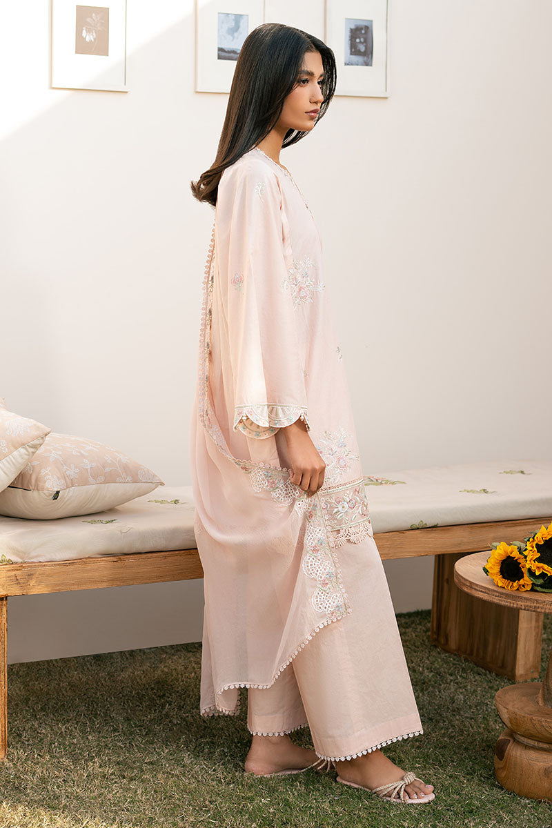 PEACH BLOOM- 3PC EMBROIDERED LAWN SUIT