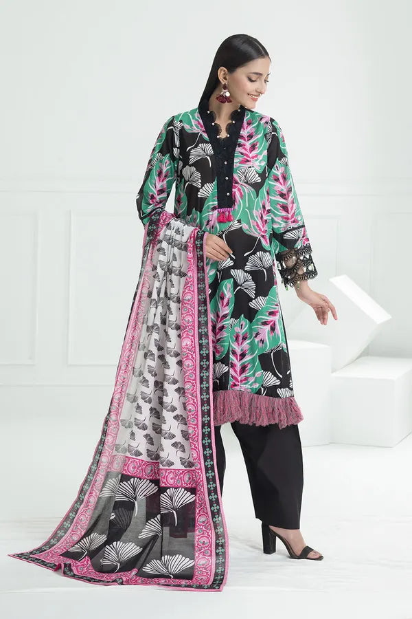 3 Piece Unstitched Jacquard Suit with Printed Lawn Dupatta CL-52478