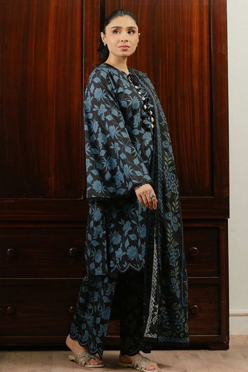 BLUE WAVE-3 PC PRINTED LAWN SUIT