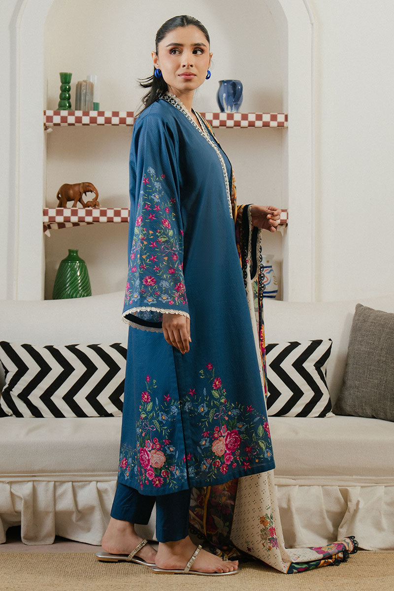 MIDNIGHT TIDE-3 PC PRINTED LAWN SUIT