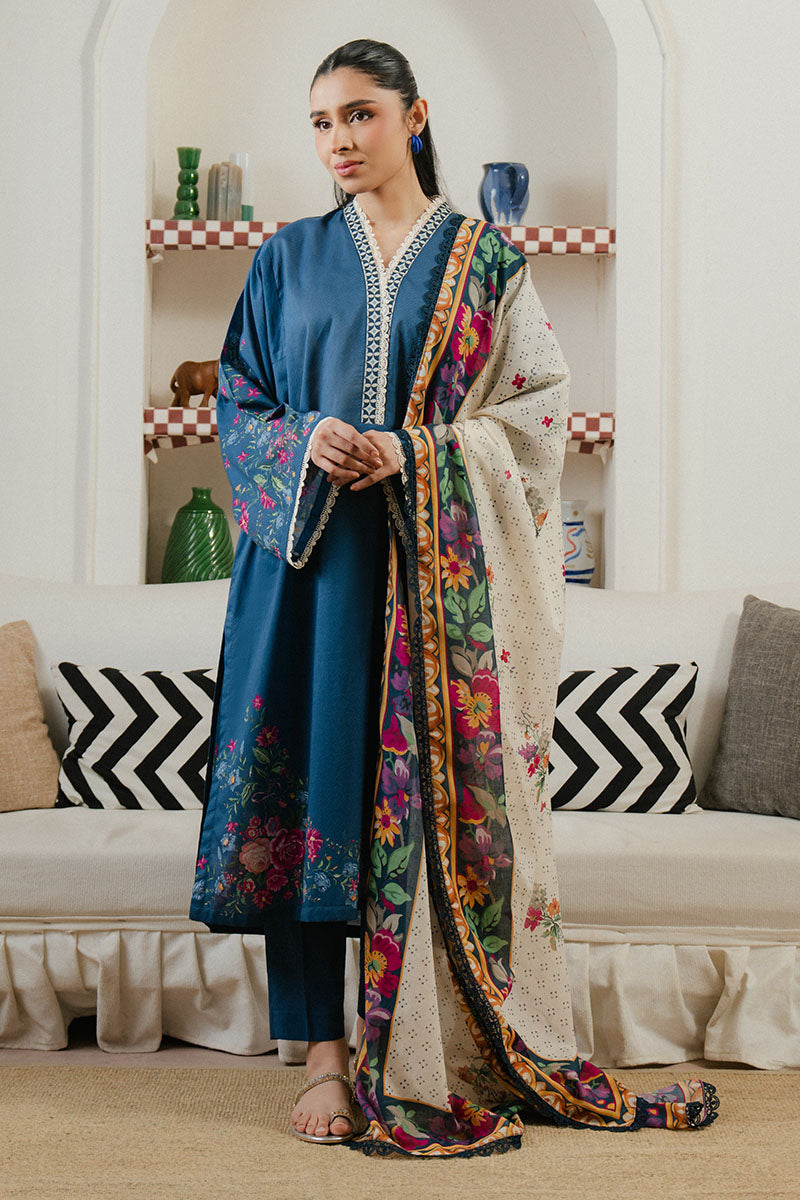 MIDNIGHT TIDE-3 PC PRINTED LAWN SUIT