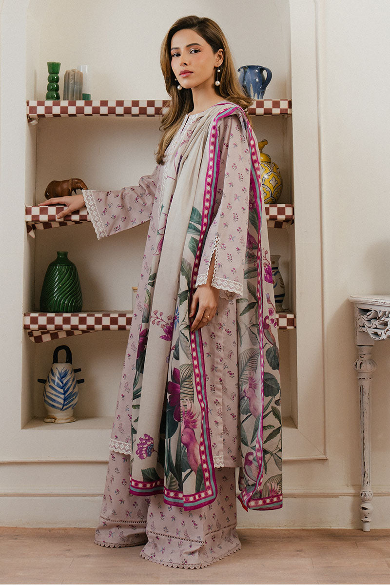 LILAC HORIZON-3 PC PRINTED LAWN SUIT