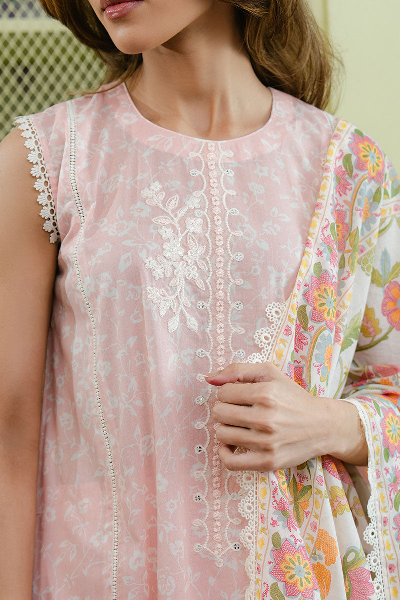 SOFT PINK-3 PC PRINTED LAWN SUIT