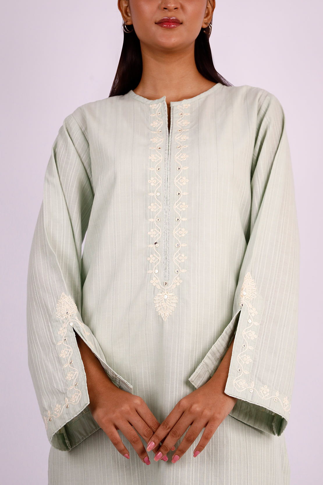 Embroidered Cotton Jacquard Stitched 2 Piece