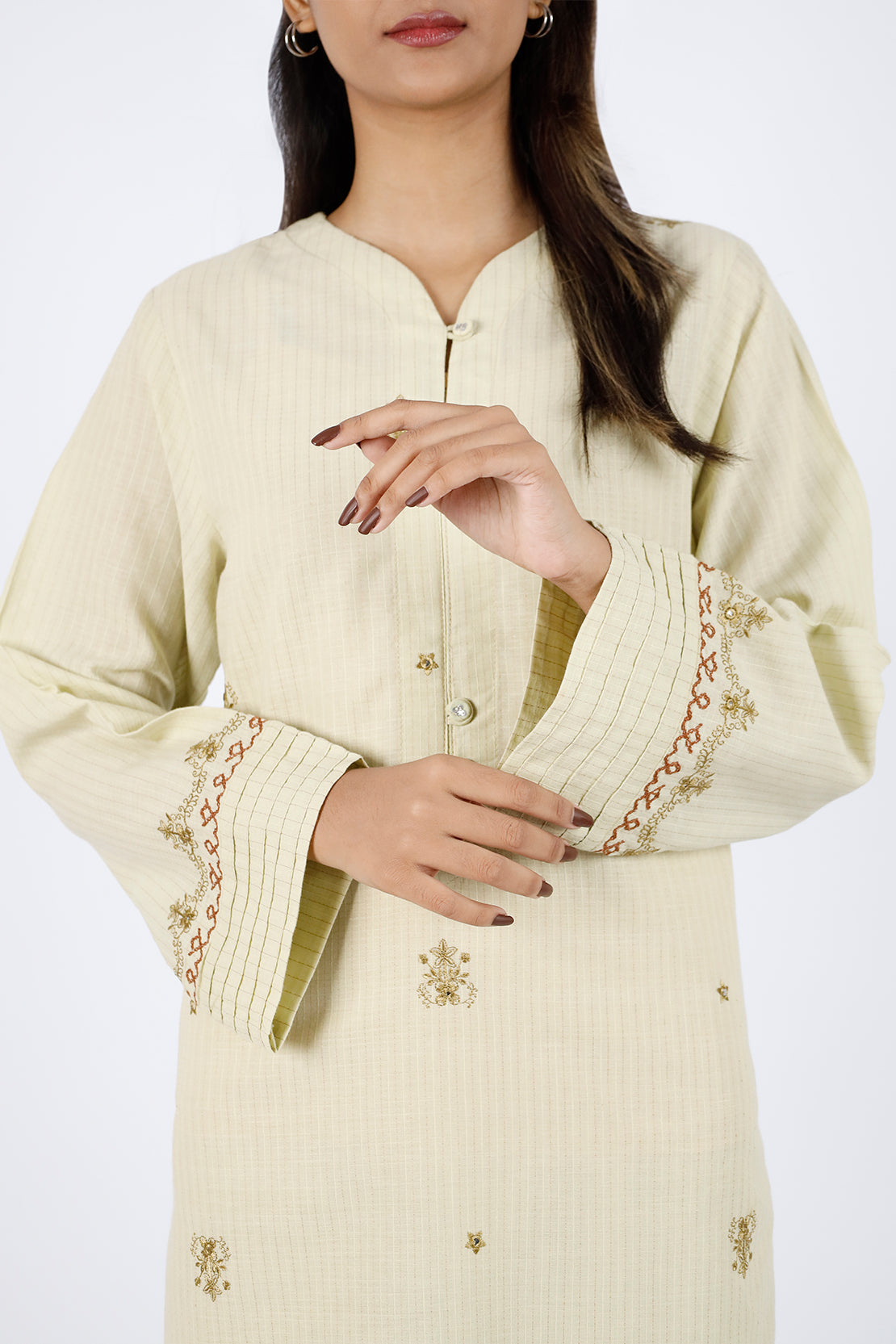 Embroidered Cotton Jacquard Stitched 2 Piece (Shirt/Trouser)