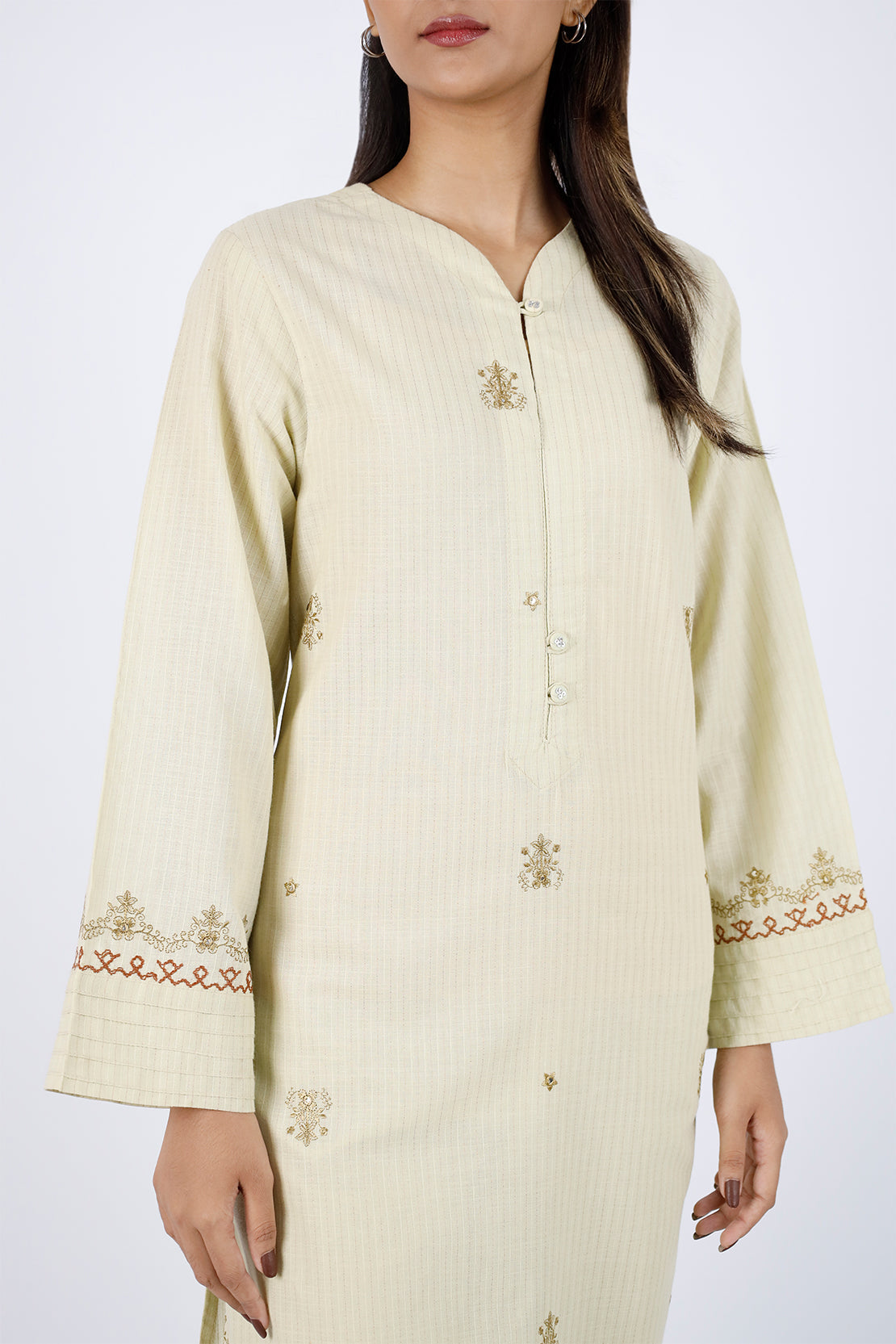 Embroidered Cotton Jacquard Stitched 2 Piece (Shirt/Trouser)