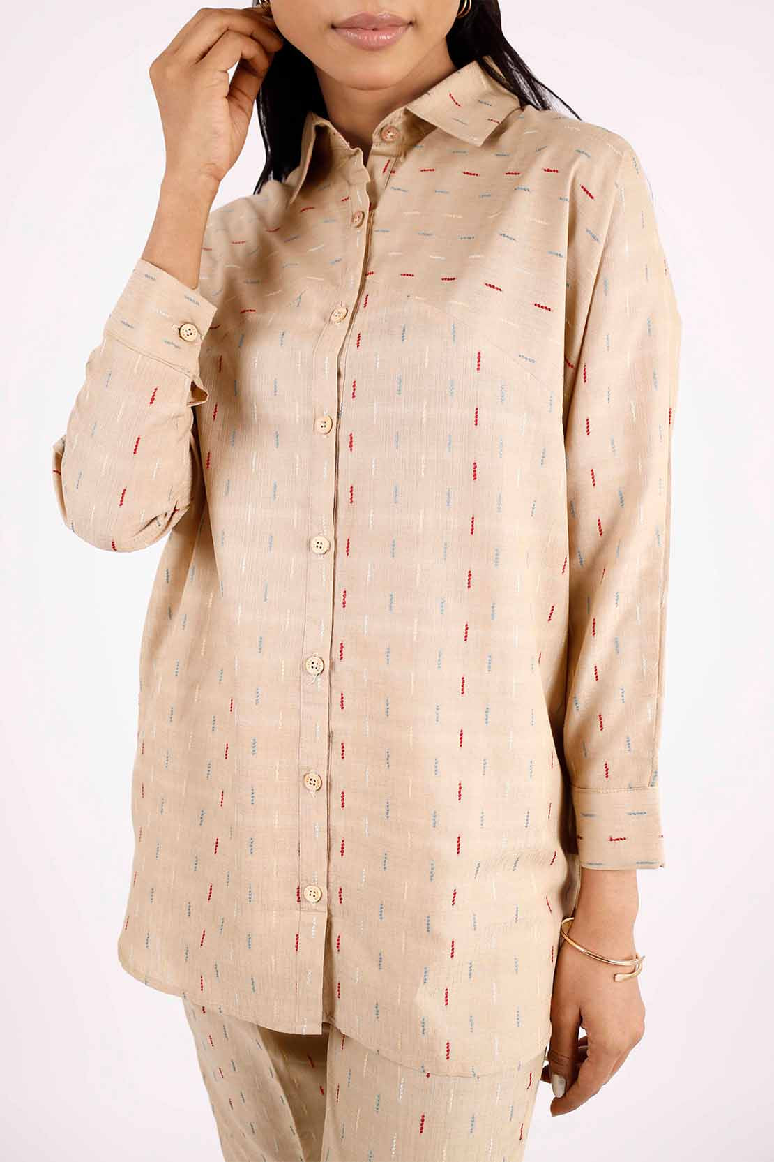 Cotton Jacquard Stitched 2 Piece (Shirt/Trouser)