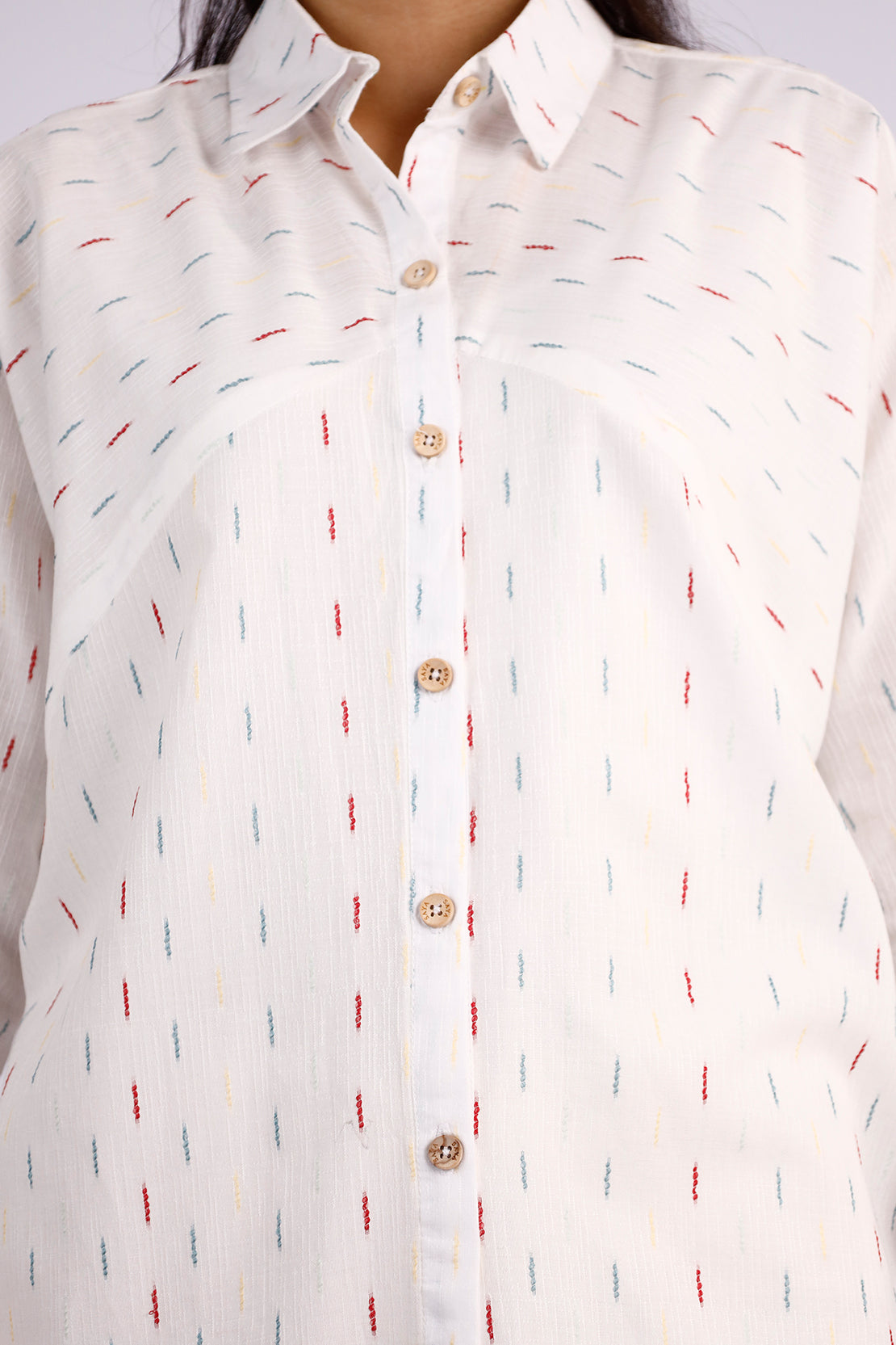 Jacquard Cotton Stitched Shirt