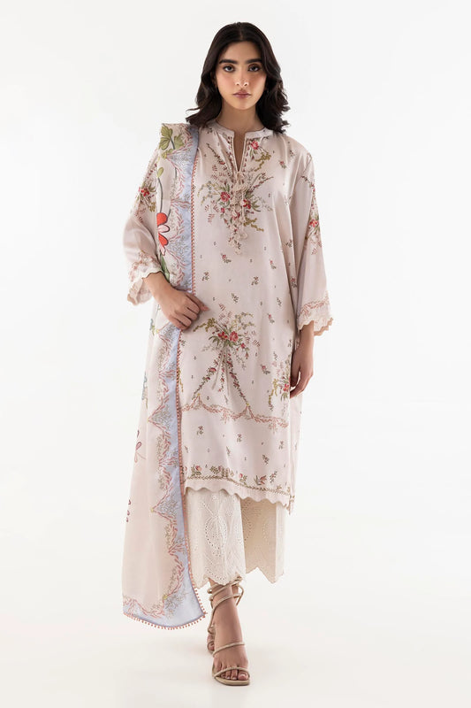 Stitched Satin Printed Shirt + Dupatta