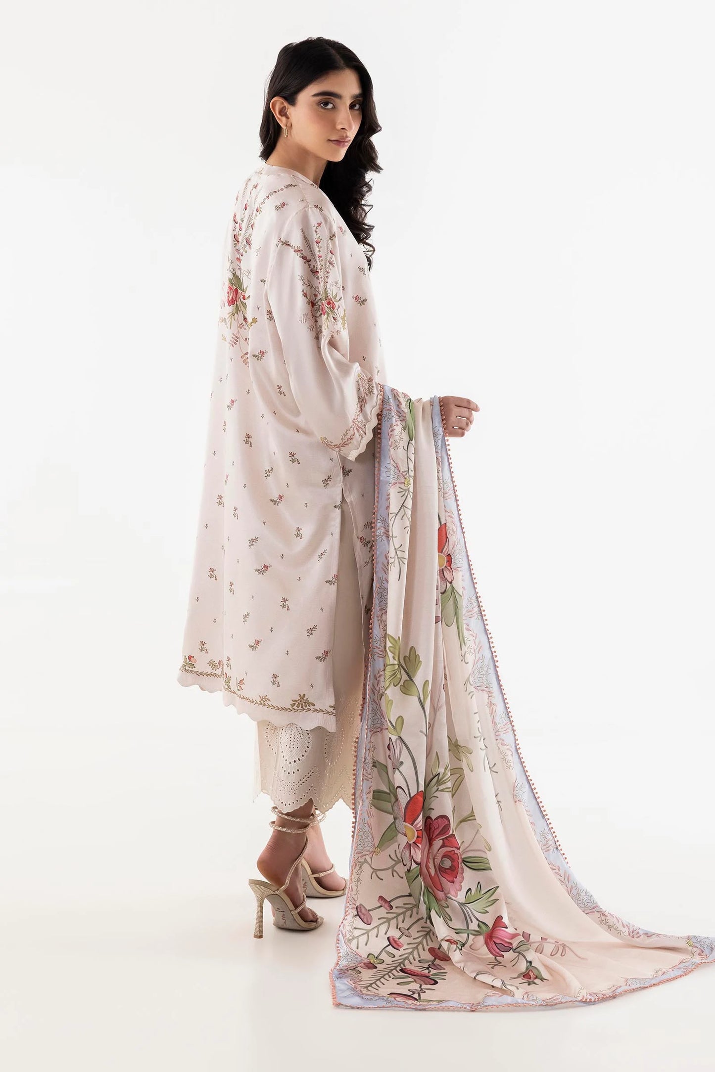 Stitched Satin Printed Shirt + Dupatta