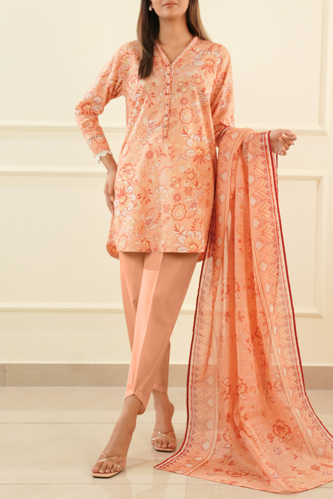 Unstitched Printed Lawn 3 Piece