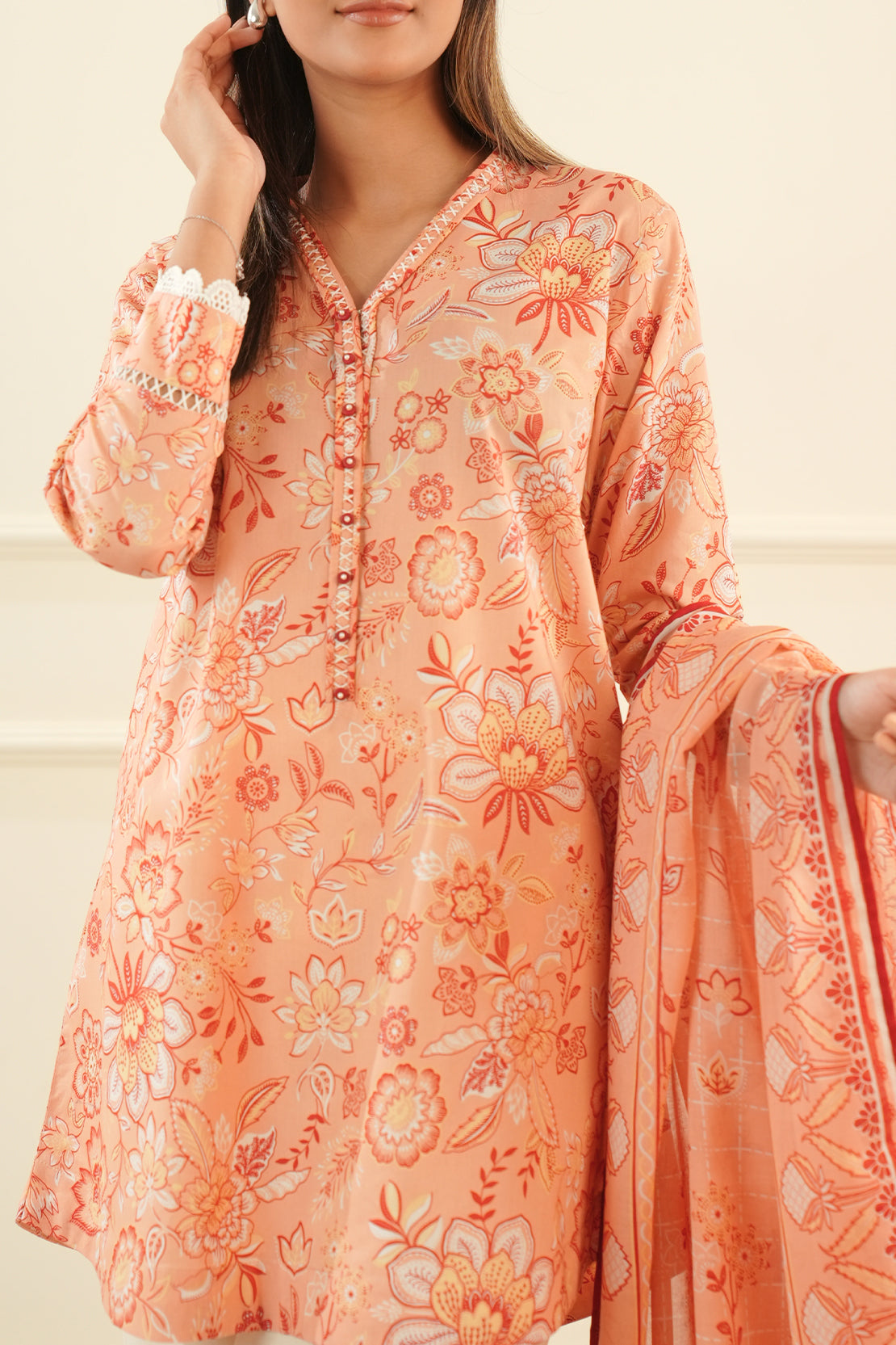 Unstitched Printed Lawn 3 Piece