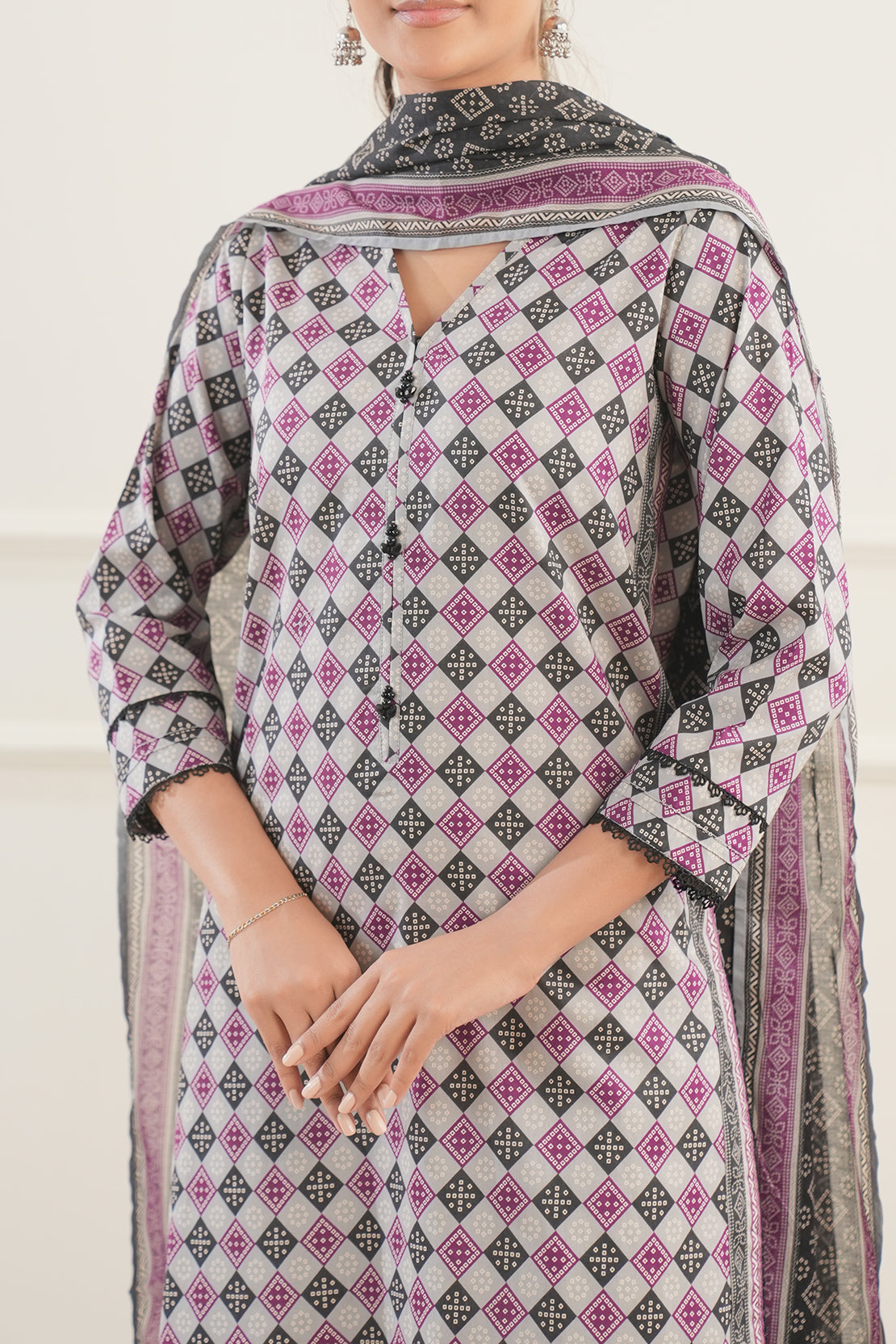 Unstitched Printed Lawn 3 Piece