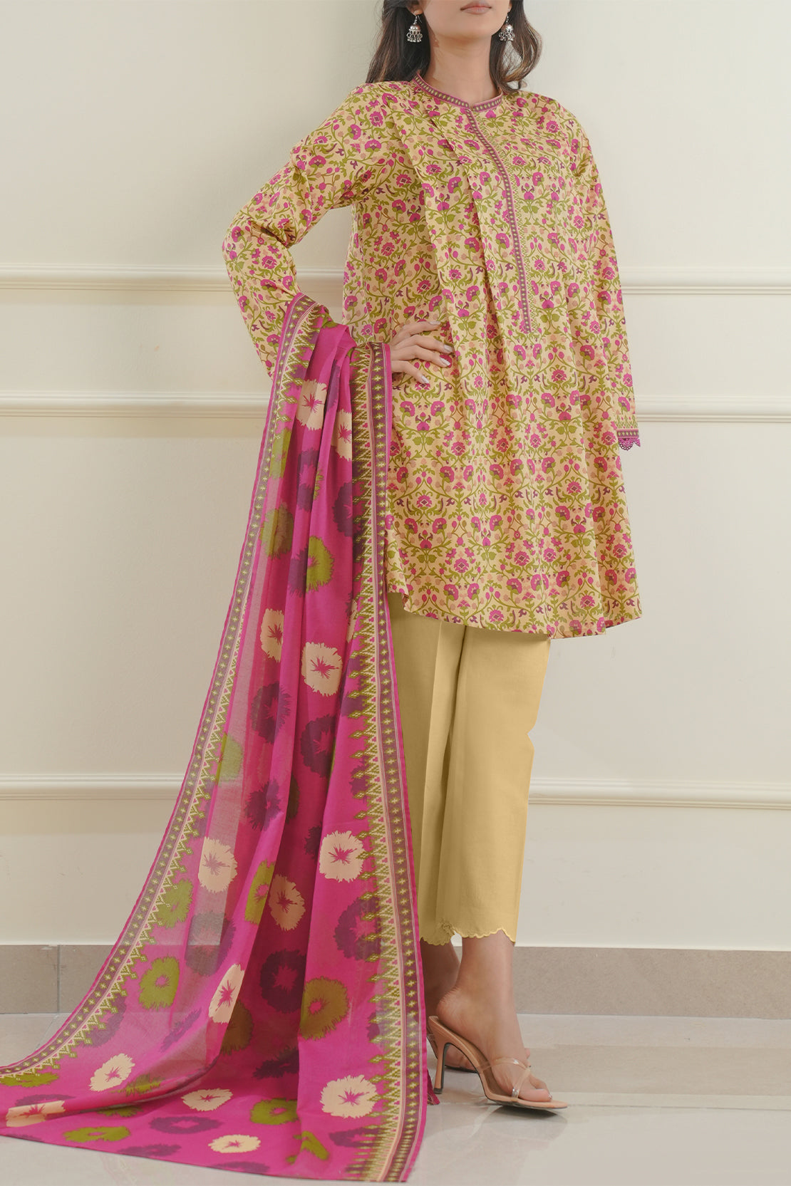 Unstitched Printed Lawn 3 Piece