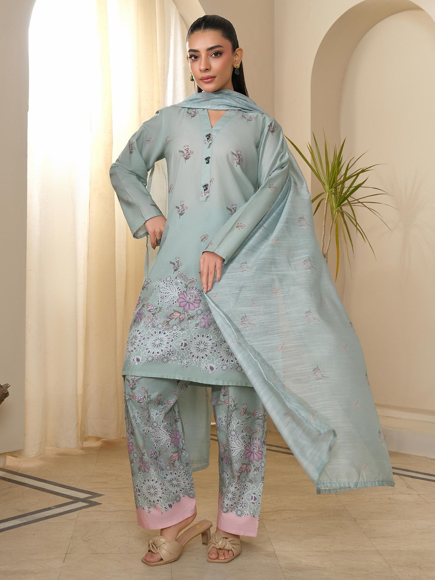 3 Piece Lawn Suit-Printed (Unstitched)