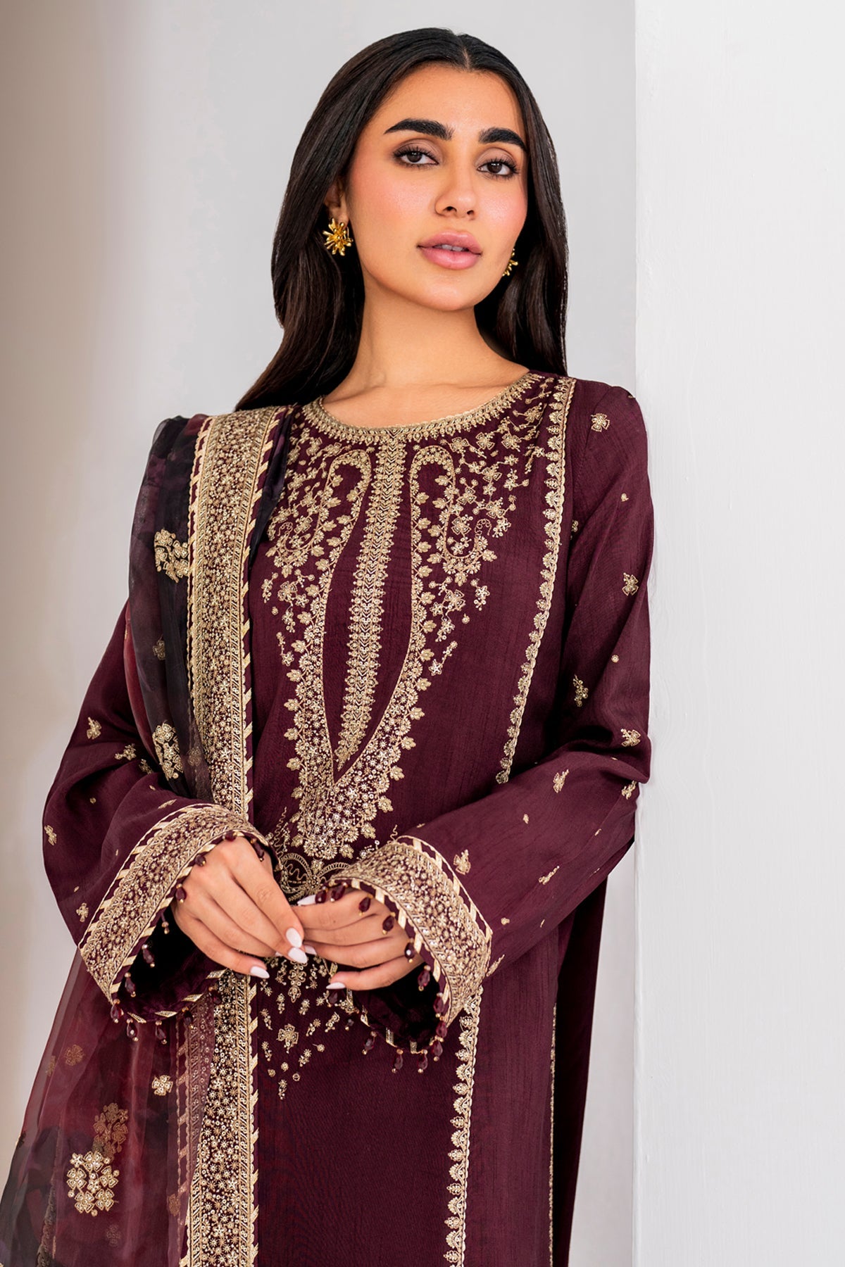 Embroidered Raw Silk UR-7028